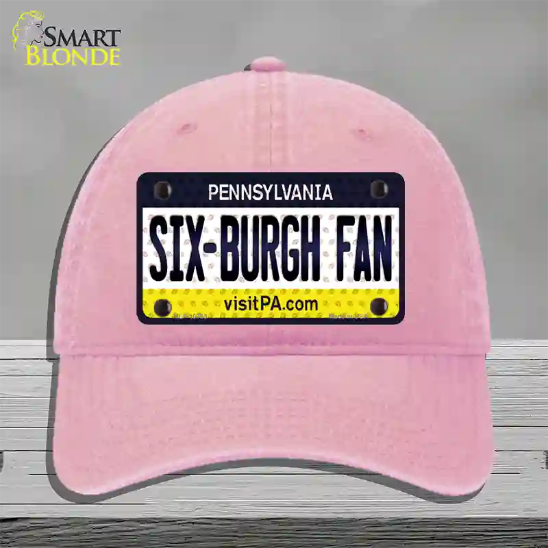 Six Burgh Fan Pennsylvania Novelty License Plate Hat Unconstructed Cotton / Pink