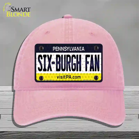 Six Burgh Fan Pennsylvania Novelty License Plate Hat Unconstructed Cotton / Pink