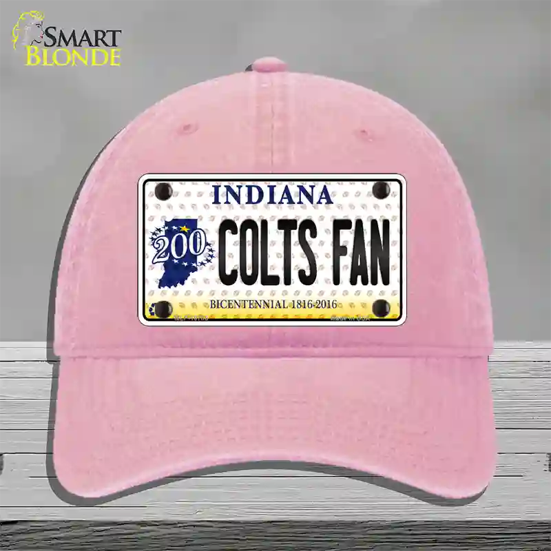 Colts Fan Bicentennial Indiana Novelty License Plate Hat Unconstructed Cotton / Pink