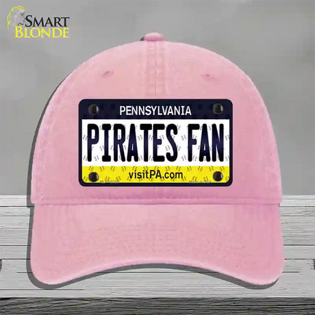 Pirates Fan Pennsylvania Novelty License Plate Hat Unconstructed Cotton / Pink