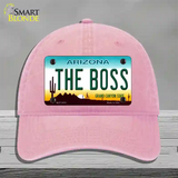 The Boss Arizona Novelty License Plate Hat Unconstructed Cotton / Pink