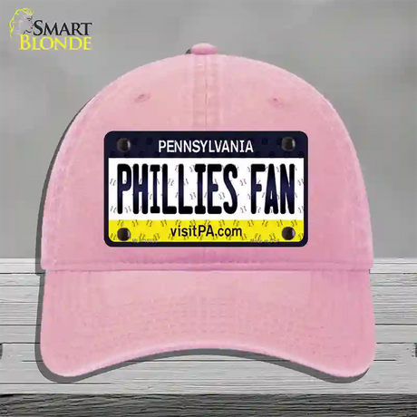 Phillies Fan Pennsylvania Novelty License Plate Hat Unconstructed Cotton / Pink