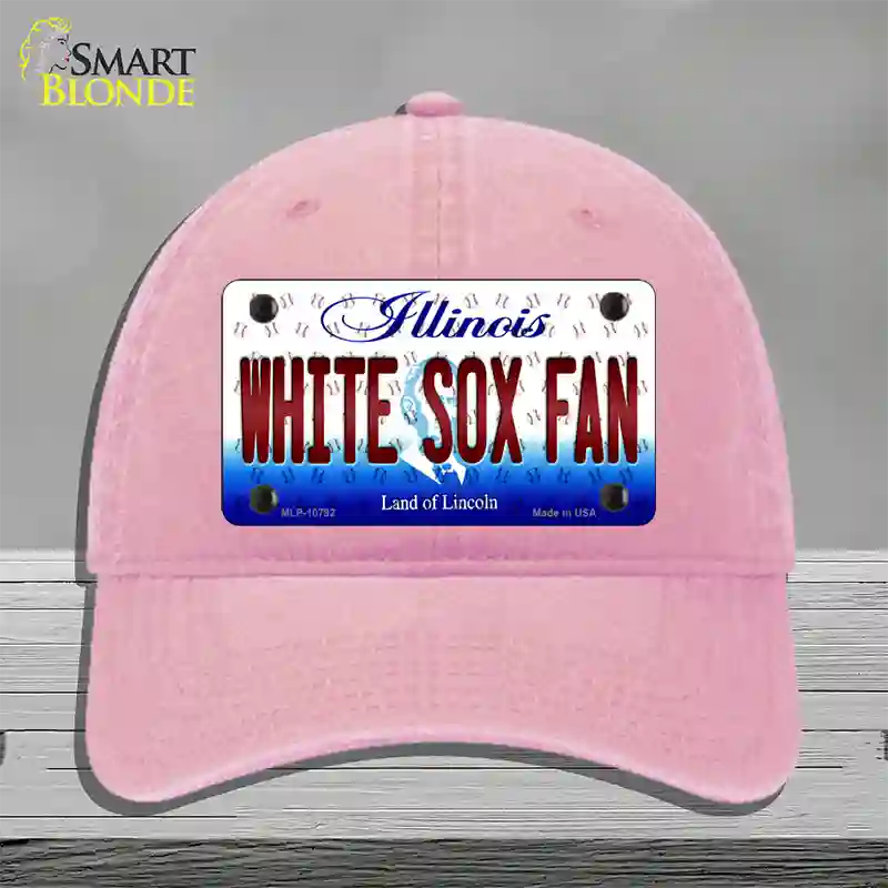 White Sox Fan Illinois Novelty License Plate Hat Unconstructed Cotton / Pink