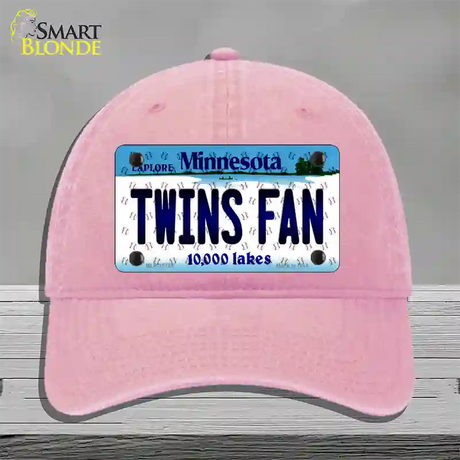 Twins Fan Minnesota Novelty License Plate Hat Unconstructed Cotton / Pink