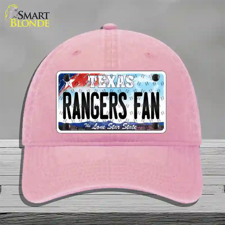 Rangers Fan Texas Novelty License Plate Hat Unconstructed Cotton / Pink