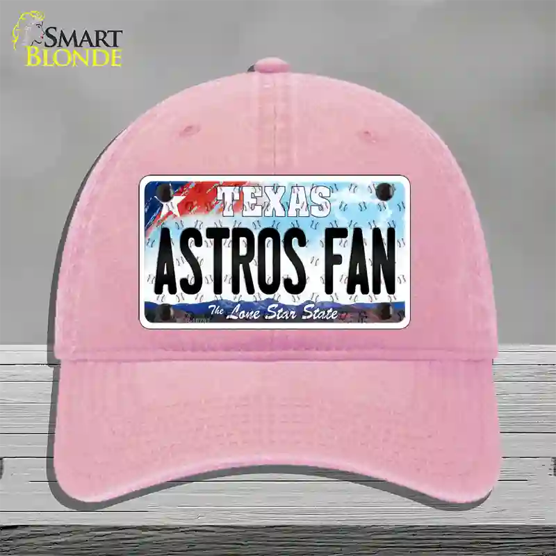 Astros Fan Texas Novelty License Plate Hat Unconstructed Cotton / Pink