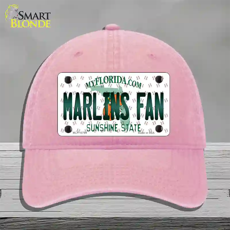 Marlins Fan Florida Novelty License Plate Hat Unconstructed Cotton / Pink