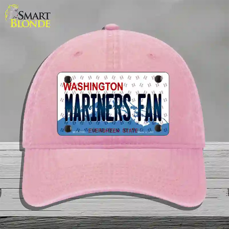 Mariners Fan Washington Novelty License Plate Hat Unconstructed Cotton / Pink