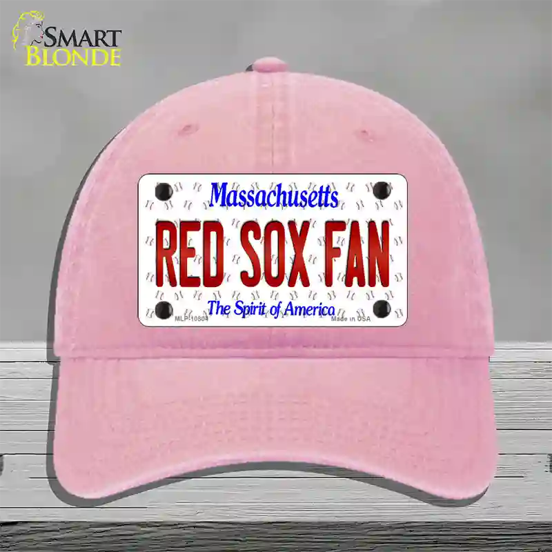 Red Sox Fan Massachusetts Novelty License Plate Hat Unconstructed Cotton / Pink