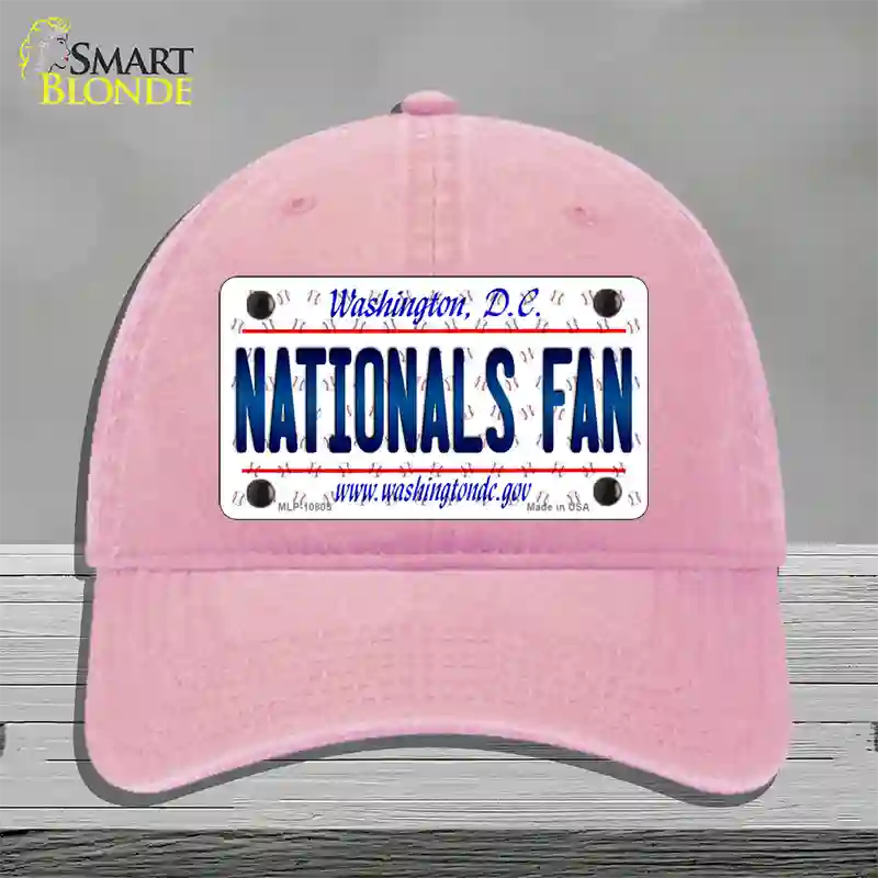 Nationals Fan Washington DC Novelty License Plate Hat Unconstructed Cotton / Pink