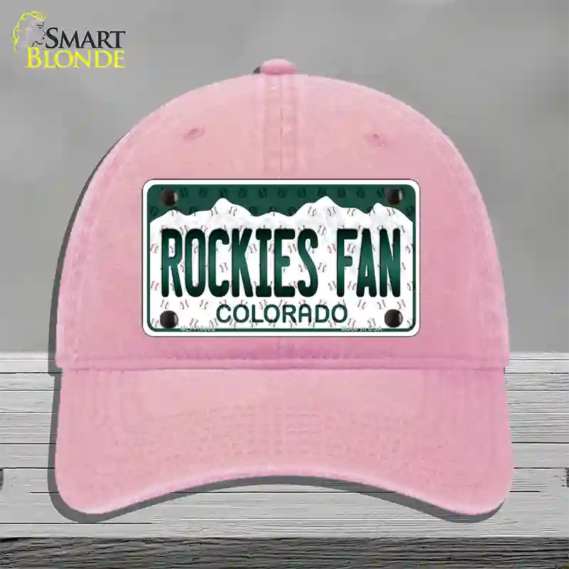 Rockies Fan Colorado Novelty License Plate Hat Unconstructed Cotton / Pink