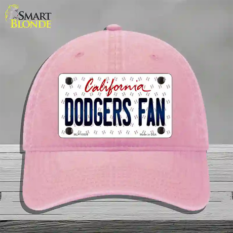 Dodgers Fan California Novelty License Plate Hat Unconstructed Cotton / Pink