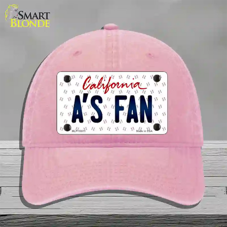 As Fan California Novelty License Plate Hat Unconstructed Cotton / Pink