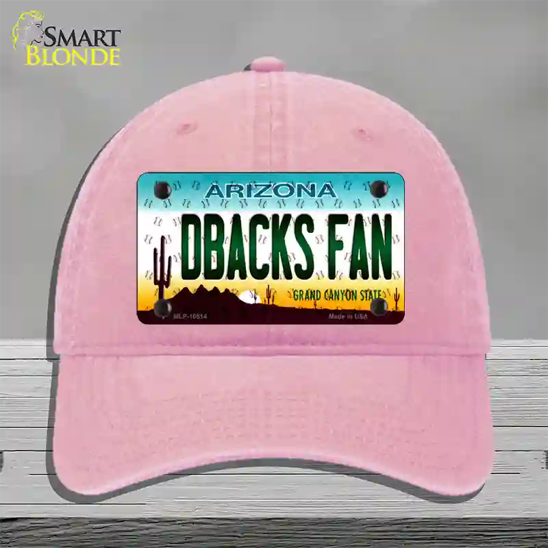 Dbacks Fan Arizona Novelty License Plate Hat Unconstructed Cotton / Pink