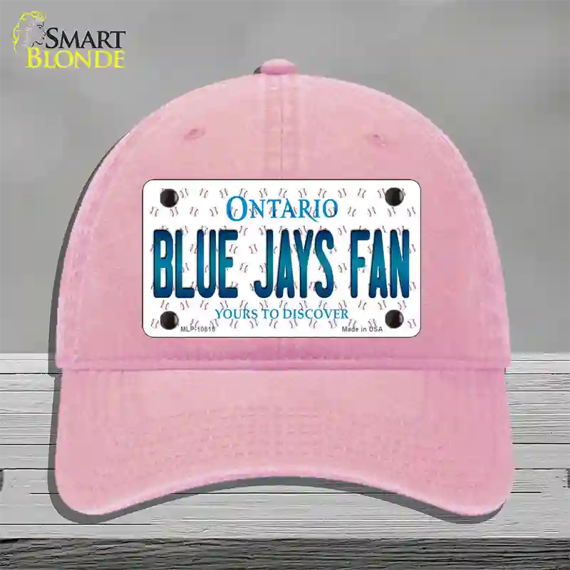 Blue Jays Fan Ontario Novelty License Plate Hat Unconstructed Cotton / Pink