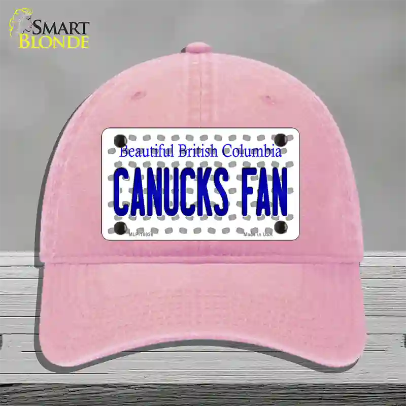 Canucks Fan British Columbia Novelty License Plate Hat Unconstructed Cotton / Pink