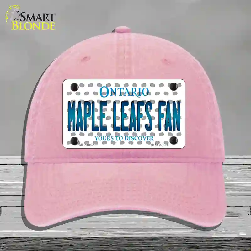 Maple Leafs Fan Ontario Novelty License Plate Hat Unconstructed Cotton / Pink