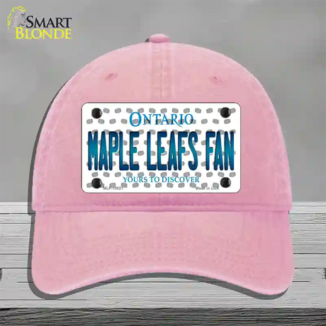 Maple Leafs Fan Ontario Novelty License Plate Hat Unconstructed Cotton / Pink