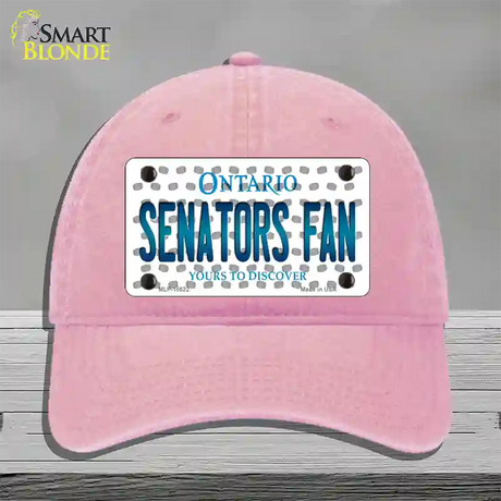 Senators Fan Ontario Novelty License Plate Hat Unconstructed Cotton / Pink