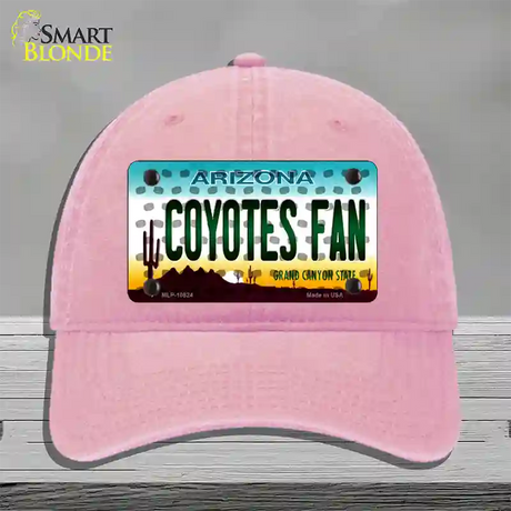 Coyotes Fan Arizona Novelty License Plate Hat Unconstructed Cotton / Pink