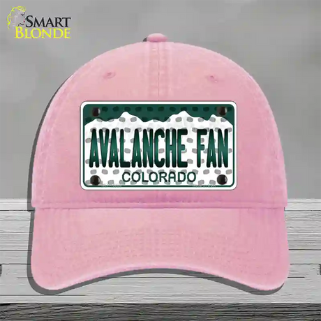 Avalanche Fan Colorado Novelty License Plate Hat Unconstructed Cotton / Pink