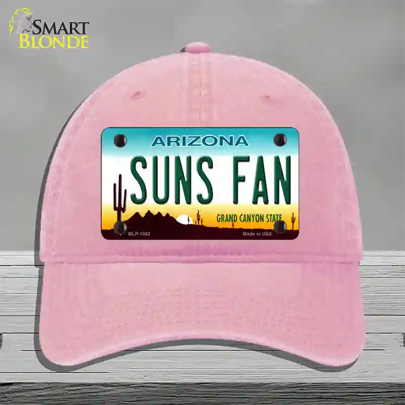 Suns Fan Arizona Novelty License Plate Hat Unconstructed Cotton / Pink