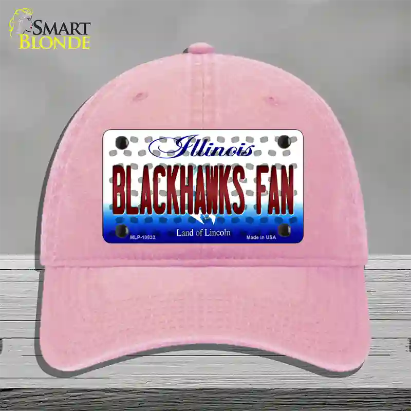 Blackhawks Fan Illinois Novelty License Plate Hat Unconstructed Cotton / Pink