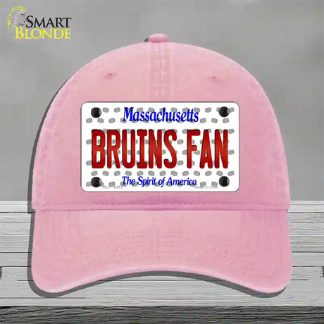 Bruins Fan Massachusetts Novelty License Plate Hat Unconstructed Cotton / Pink