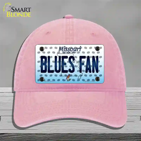 Blues Fan Missouri Novelty License Plate Hat Unconstructed Cotton / Pink