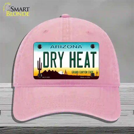 Dry Heat Arizona Novelty License Plate Hat Unconstructed Cotton / Pink