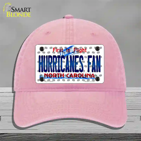 Hurricanes Fan North Carolina Novelty License Plate Hat Unconstructed Cotton / Pink