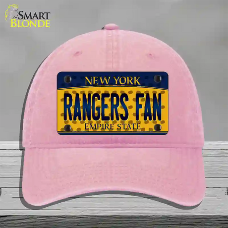 Rangers Fan New York Novelty License Plate Hat Unconstructed Cotton / Pink