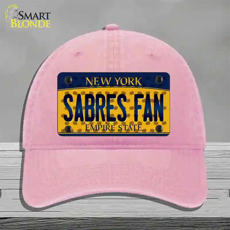 Sabres Fan New York Novelty License Plate Hat Unconstructed Cotton / Pink