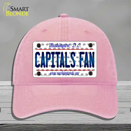 Capitals Fan Washington DC Novelty License Plate Hat Unconstructed Cotton / Pink