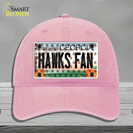 Hawks Fan Georgia Novelty License Plate Hat Unconstructed Cotton / Pink