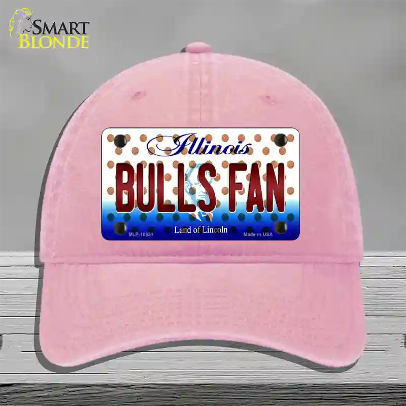 Bulls Fan Illinois Novelty License Plate Hat Unconstructed Cotton / Pink