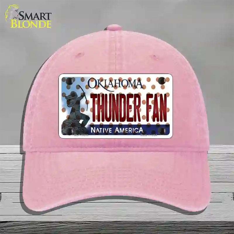 Thunder Fan Oklahoma Novelty License Plate Hat Unconstructed Cotton / Pink