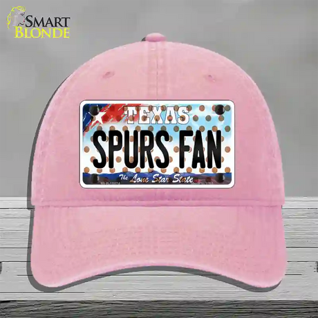 Spurs Fan Texas Novelty License Plate Hat Unconstructed Cotton / Pink