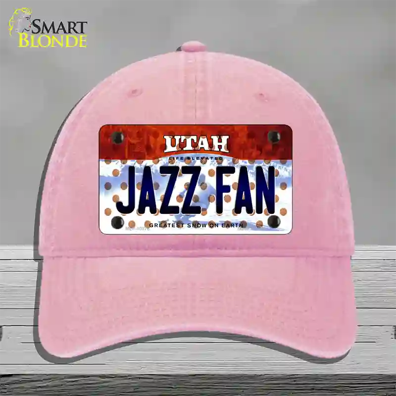 Jazz Fan Utah Novelty License Plate Hat Unconstructed Cotton / Pink