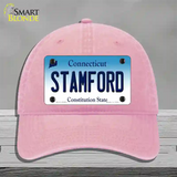 Stamford Connecticut Novelty License Plate Hat Unconstructed Cotton / Pink