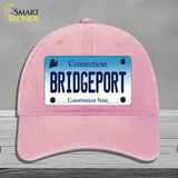 Bridgeport Connecticut Novelty License Plate Hat Unconstructed Cotton / Pink