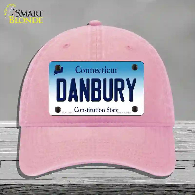 Danbury Connecticut Novelty License Plate Hat Unconstructed Cotton / Pink