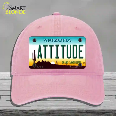 Arizona Attitude Novelty License Plate Hat Unconstructed Cotton / Pink