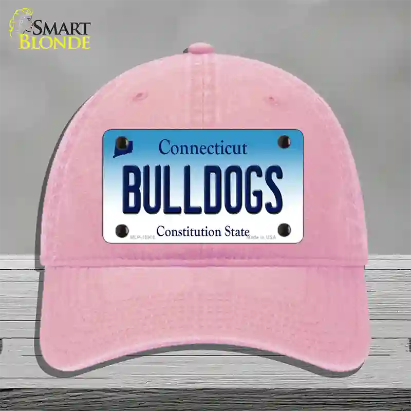 Bulldogs Connecticut Novelty License Plate Hat Unconstructed Cotton / Pink