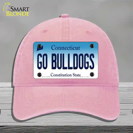 Go Bulldogs Connecticut Novelty License Plate Hat Unconstructed Cotton / Pink