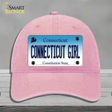 Connecticut Girl Connecticut Novelty License Plate Hat Unconstructed Cotton / Pink