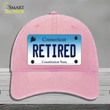 Retired Connecticut Novelty License Plate Hat Unconstructed Cotton / Pink