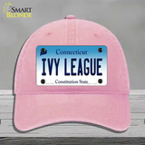 Ivy League Connecticut Novelty License Plate Hat Unconstructed Cotton / Pink