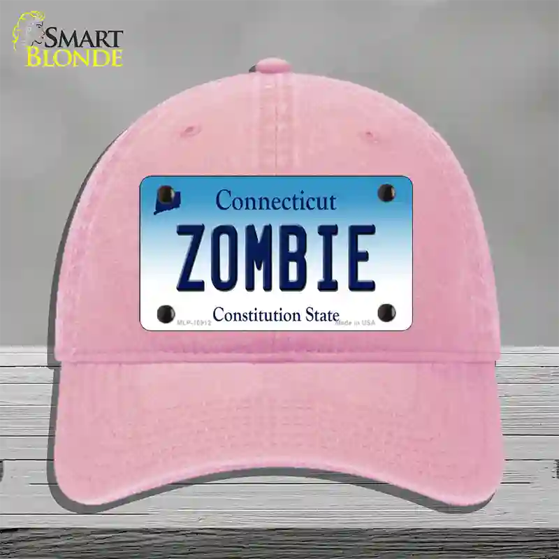 Zombie Connecticut Novelty License Plate Hat Unconstructed Cotton / Pink