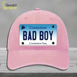 Bad Boy Connecticut Novelty License Plate Hat Unconstructed Cotton / Pink